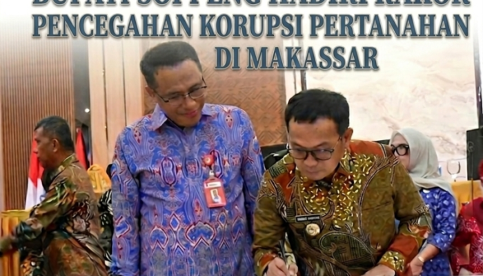 Bupati Soppeng Hadiri Rakor Pencegahan Korupsi Pertanahan di Makassar