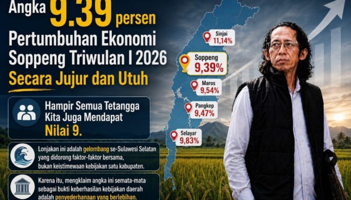 Memahami Angka 9.39 persen Pertumbuhan Ekonomi Soppeng Triwulan I 2026 Secara Jujur dan Utuh